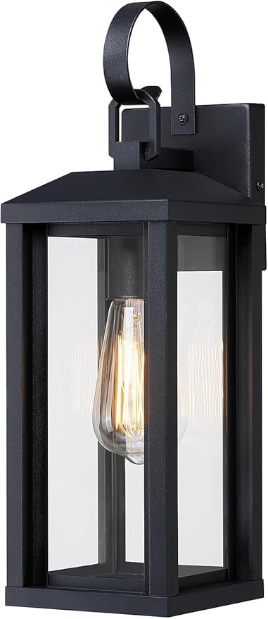 17" Large Outdoor Wall Lights Exterior 2Pack, Waterproof Exterior Wall Sconce Porch Lights Outdoor Wall Mount, Black Exterior Lighting Fixtures Coach Lights for Garage House,Bulb Not Included