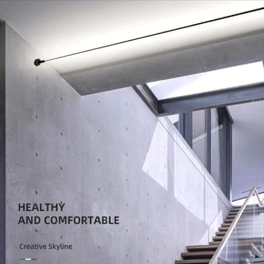 Skyline Steel Strip Light Linear Wall Lamp Strip Family Decoration Steel Bar Villa Aisle Bar DIY Length LED Light Cutting Slim Sconce for Wall Ceiling Floor Lighting,3000K Black 118Inch