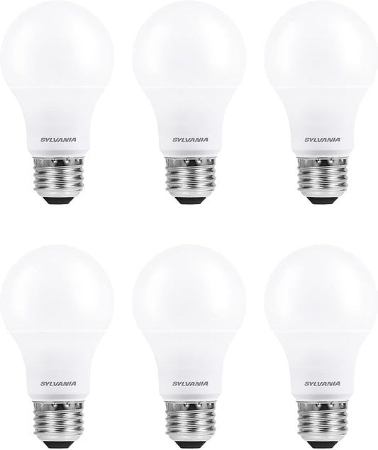 Sylvania ECO LED A19 Light Bulb, 100W Equivalent, Efficient 14.5W, 7 Year, 1450 Lumens, Non-Dimmable, Frosted, 2700K, Soft White - 6 Pack (40885)