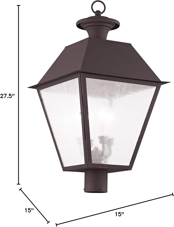 Livex Lighting 2173-07 Mansfield 4-Light Outdoor Post Head, Bronze