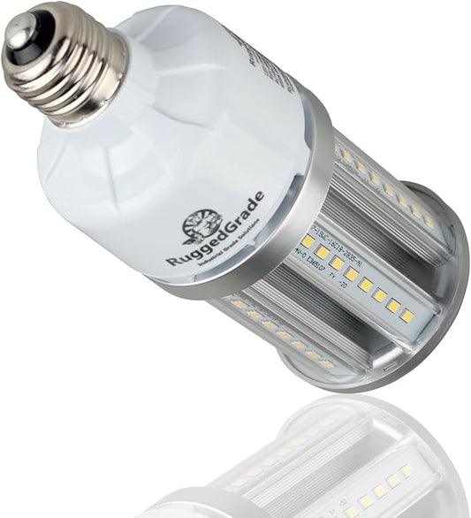 RuggedGrade Aries Series 19W LED Corn Light Bulb | 2,400 Lumens | 4000K Natural White | E26 Base | 4KV Surge Protection | DLC 5.1 Premium