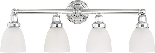 Livex Lighting 1024-05 Classic 4-Light Bath Light, Chrome