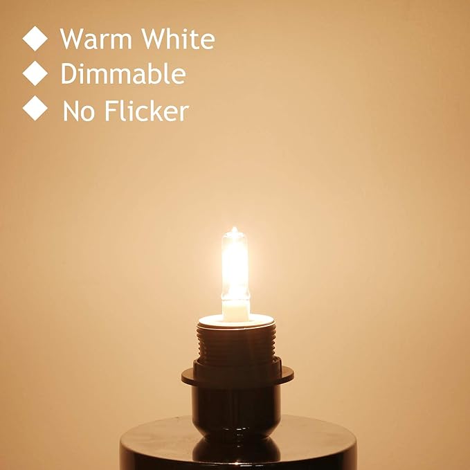 GMY JDE11 120V 75W E11 Bulb, Mini Candelabra Base T4 JDE11 Bulb, 2800K Clear Dimmable 75 Watt Halogen Light Bulbs for Ceiling fan light bulbs Replace E11 Led Bulb, Specialty Directional Light, 4Pack