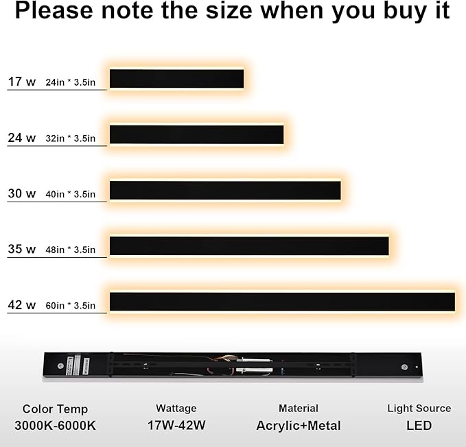 Yaohong 2 Pack 40 Inch Modern LED Long Outdoor Wall Lights, Black 3000K-6000K Dimmable Exterior Lights for House, Outdoor Wall Sconce IP65 Waterproof Anti-Rust, Linear Long Wall Light for Porch Garage