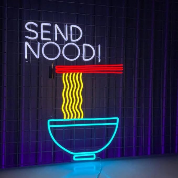 Ramen Neon Sign, Noodles Ramen Led Sign,Japanese Ramen Restaurant Decor, Noodles Store Art, Ramen Lover Gifts Size:23inches