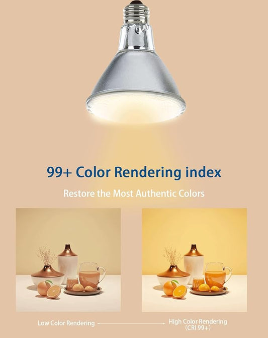 Par30 75W 120V Halogen Flood Light Bulbs Long Neck,2700K Warm White Dimmable High Brightness, E26 Base, Great for Accent Lighting, Tracking Light, Recessed Light Bulb