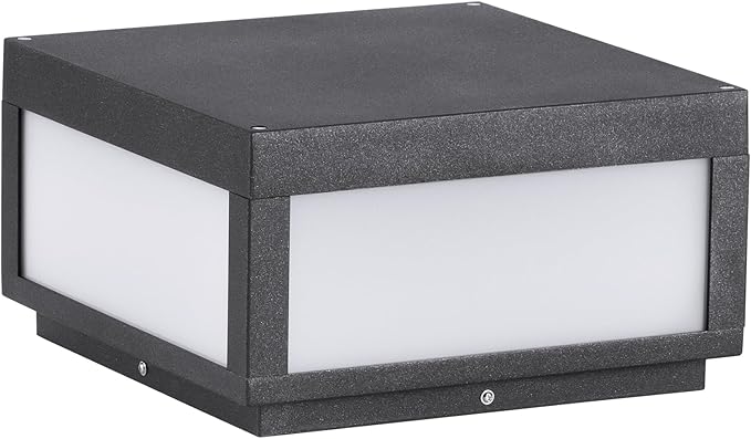 Outdoor Post Lights Hard Wired, AC100-240V 11.8" Column Light, Modern Pillar Lights Outdoor Waterproof, 3000K Square Post Lamp LED Lighting, Large Gate Fence Posts Light for Garden Patio Outside