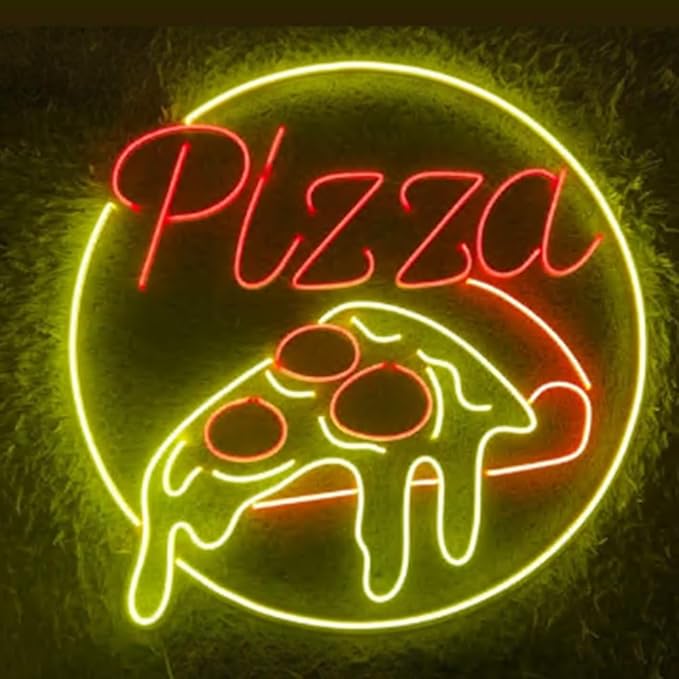 Smelting Pizza Neon Sign, 20inch Led Pizza Light Sign Italian Restaurant Store Décor
