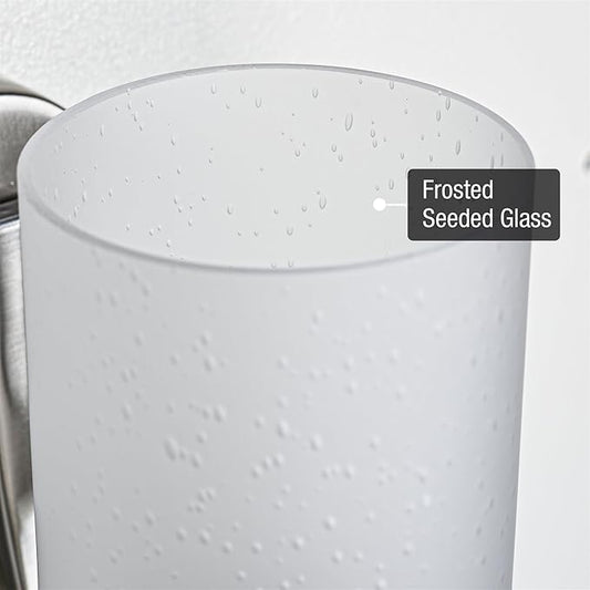 Kira Home Phoebe 5" Frosted Seeded Glass Shades, Replacement Glass, 1-5/8" Fitter Opening for Threaded Medium Base Socket, 5" x 4", 3-Pack