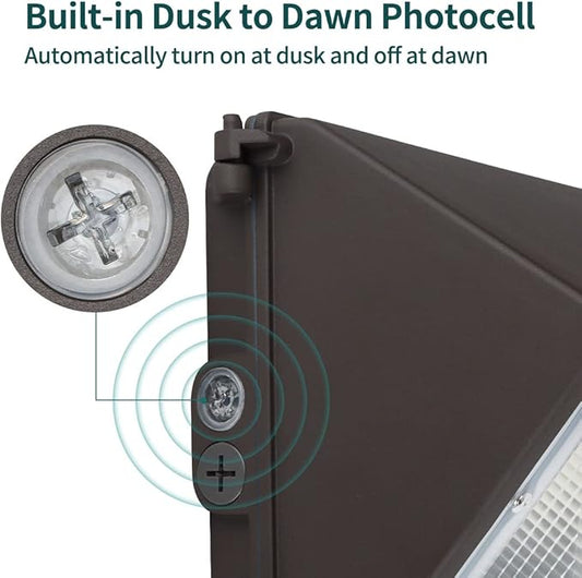 kadision LED Wall Pack 100W 13000lm 5000K Daylight 100-277V, IP65 Waterproof Dusk-to-Dawn Outdoor Lighting for Security, ETL Listed (4 Pack)