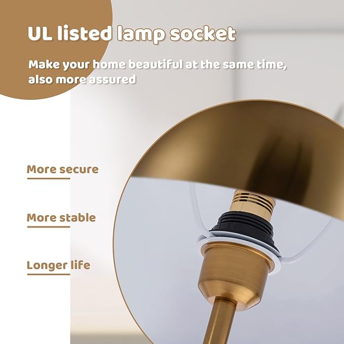 Modern Gold Table Lamp, Mid Century Bedside Table Lamp with Mushroom Dome Shade, 18" Nightstand Reading Lamp Minimalist Desk Lamps for Bedroom Living Room Office Study
