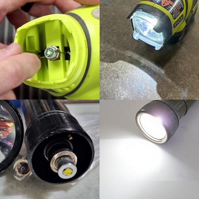 6-24V 18V 19.2V P13.5S LED Flashlight Bulb Replacement for Ryobi P700 P703 P704 FL1800 Craftsman 11009 DEWALT DW9083 DW908 MAKITA A-90261/BML185 ML180 Torch Lantern Work Light Maglit Bulbs,2Pcs