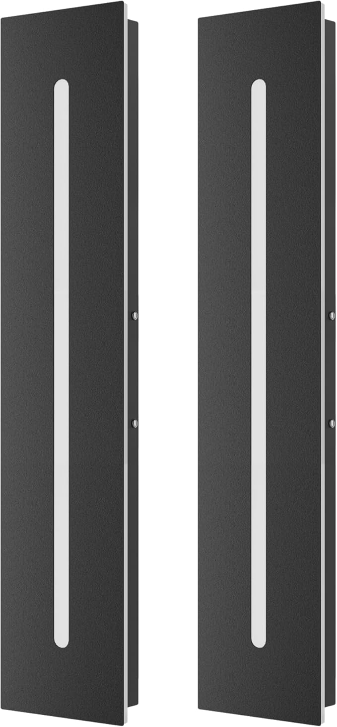 EDISHINE Upgraded 2 Pack 23.6" Led Outdoor Wall Light, Linear Modern Exterior Lighting Fixtures, Adjustable Brightness & Color Temperature, IP65 Waterproof, Long Exterior Wall Sconce for Garage, Door