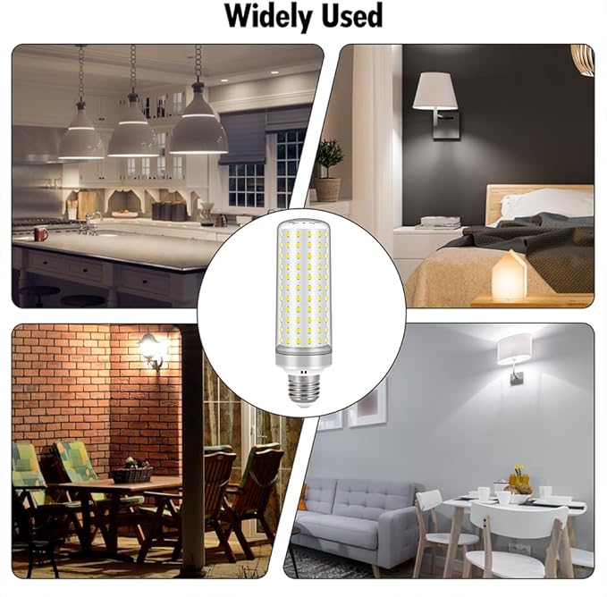 E26 LED Bulbs, 40W LED Light Bulbs Equivalent 400W, 4000K Natural Light, Not Dimmable,AC 110-220V, E26 Light Bulbs (2 Pack)