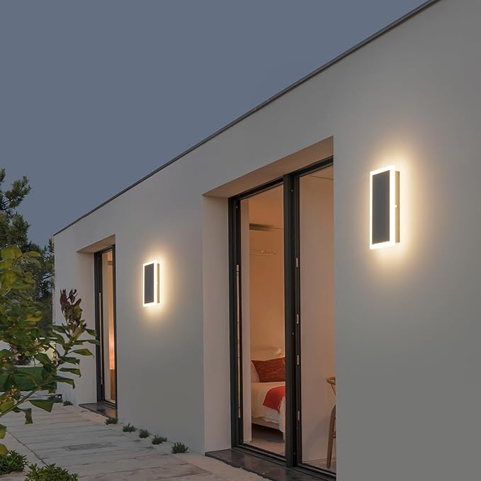 Modern LED Outdoor Wall Sconce 3000K 18W LED Outdoor Wall Mount Light Anti Rust Porch Light IP65 Waterproof Exterior Sconce for Porch,Front Door,Patio