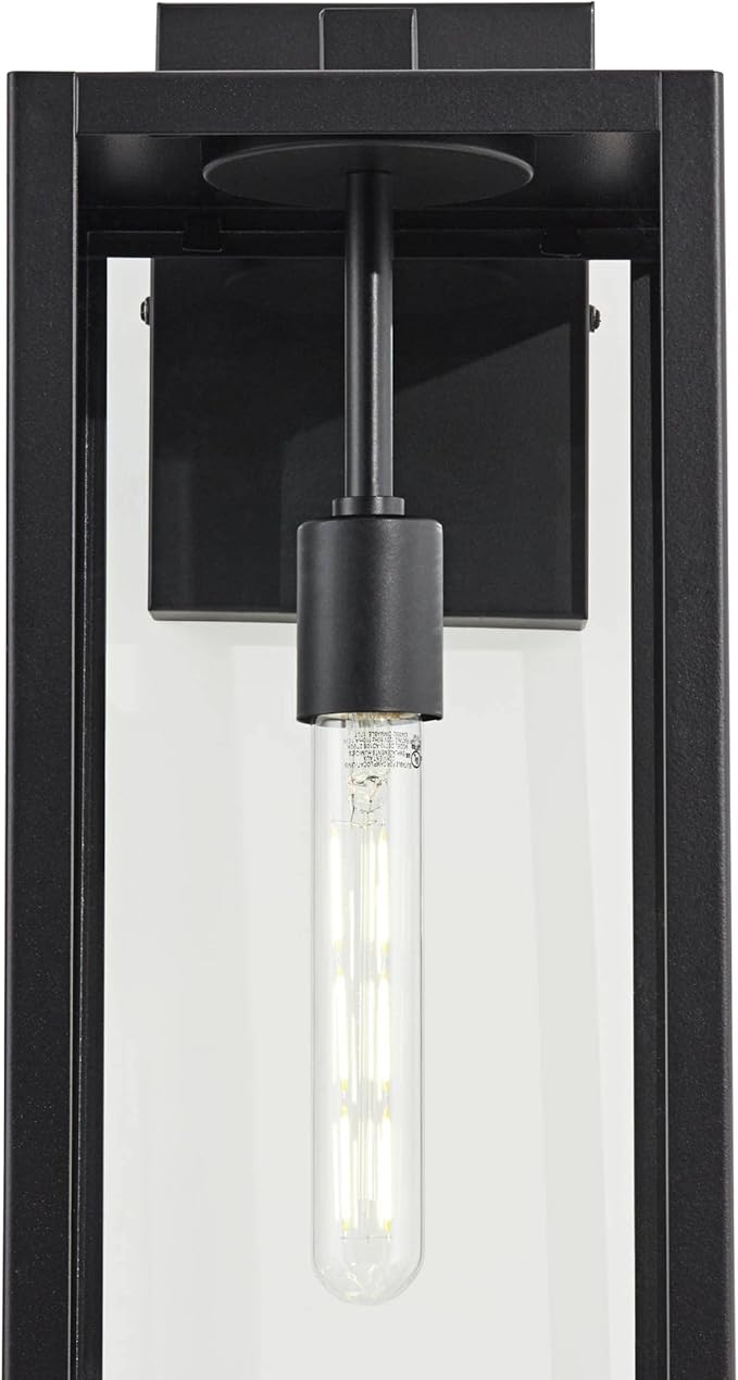 John Timberland Titan Modern Industrial Outdoor Wall Light Fixture Mystic Black Metal 20" Clear Glass Damp Rated for Exterior House Porch Patio Outside Deck Garage Yard Front Door Garden Home