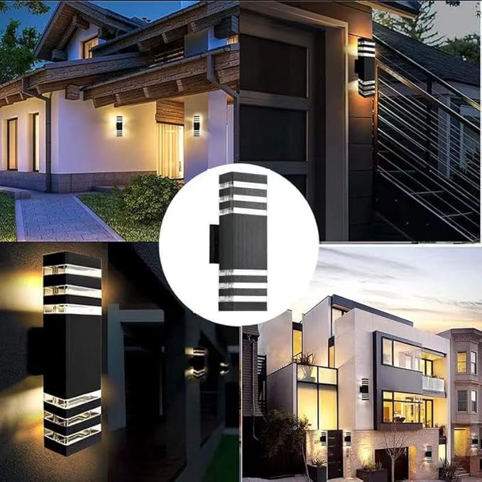 10Pack 15inch LED Square Up & Down Wall Lights,14W Outdoor Wall Light 4000K Day White Aluminum Body Waterproof IP65 LED Exterior Light Fixtures Wall Mount for House Patio Garage Garden.