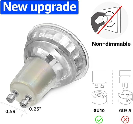 MASTERY MART 16 Pack Non-Dimmable GU10 LED Light Bulbs, 4W Bright 5000K Daylight White 35W Halogen Equivalent, 350lm Energy Saver for Track Lighting Fixture, Kitchen, Basement, 25000 Hours Lifespan