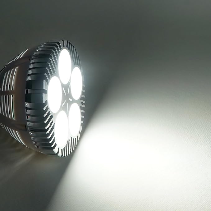 Aolyty 45w (85W Equivalent) PAR38 LED Bulb White 6000K 3500lm E26 Base 35 Degree Beam Angle Track Spotlight with Fan AC 120v (White)