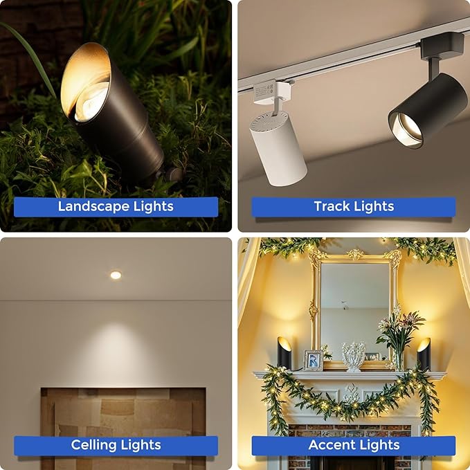 Gardencoin MR16 LED Light Blub, 5W 2700K Warm White 450 Lumens Dimmable, Aluminum Housing, Low Voltage 12V Input,GU5.3 bi-pin Light Bulbs for Landscape &Accent Lighting, Indoor/Outdoor Use,6-Pack