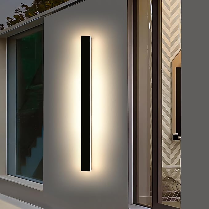 Modern Outdoor Wall Light Fixture, 57inch Long Linear LED Sconces, 3 Color 3000K/4500K/6000K, IP65 Waterproof, 50W, White Acrylic, Exterior Wall Mount Lighting for House, Patio, Garage