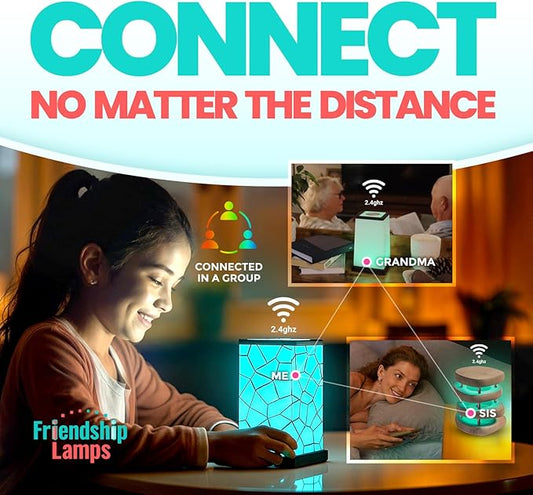 Friendship Lamp® by Filimin Classic - Best Friend Lamps Wi-Fi Touch Lamp LED Light for Long-Distance, Connection, Relationship, Friendship, Gifts, Love, 200+ Colors, App Setup - Set of 3