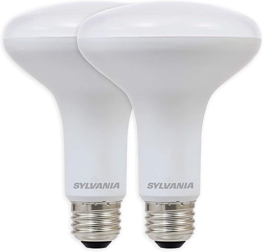 Sylvania LED Flood BR30 Light Bulb, 65W Equivalent Efficient 9W, 10 Year, 650 Lumens, Dimmable, 2700K, Soft White - 2 Pack (73954)