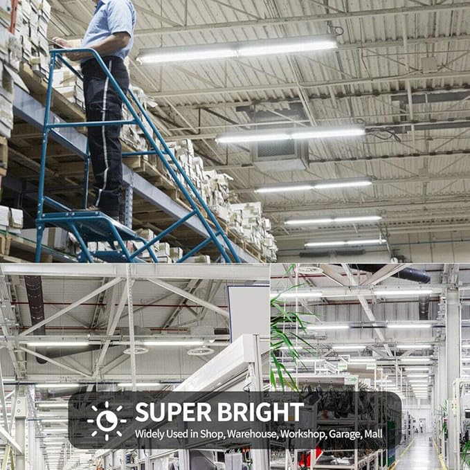 FA8 Super Bright 10-Pack T8 T10 T12 LED Tube Lights - 8 Foot, 120W 18800lm 5000K, Clear Cover, Replaces Fluorescent Bulbs