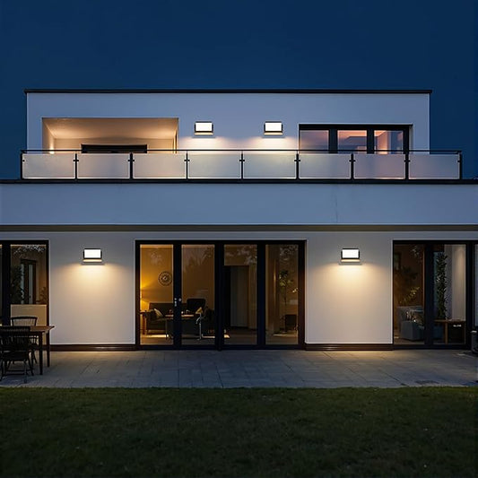 4 Packs Modern Outdoor Lights, 40W Black LED Exterior Light Fixtures, 3000K Outdoor Wall Sconces, IP65 Waterproof Porch Lights for House