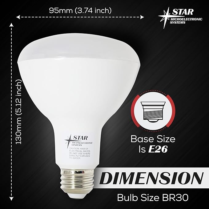LED Light Bulb Dimmable Broad Compatibility 90 CRI 1000 Lumens 5000K 22,000Hrs BR30 (6 Pack)