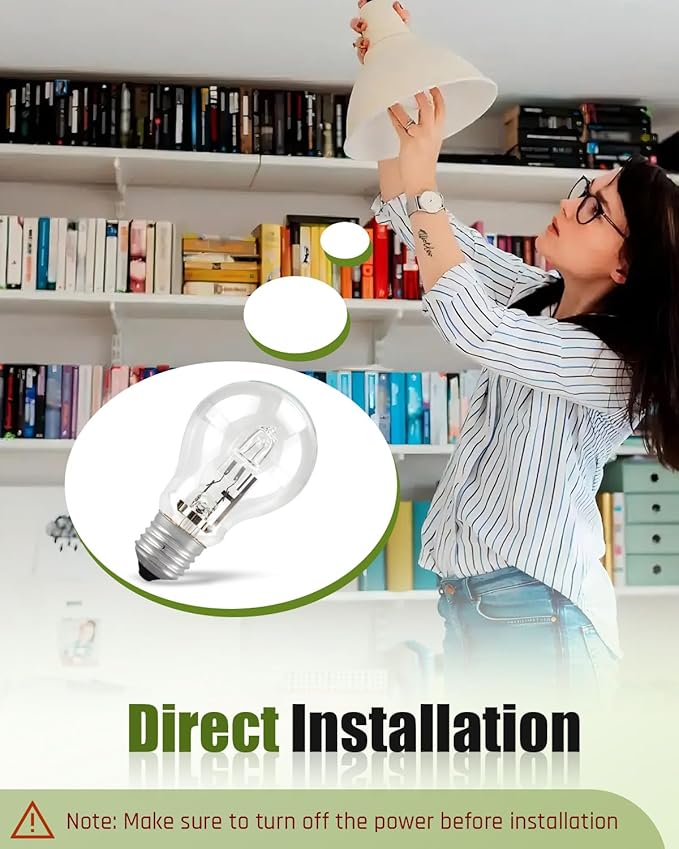 043168787963 78796 Light Bulb 43 Watt A19 Halogen Light 60 Watt Replacement, 6PCS