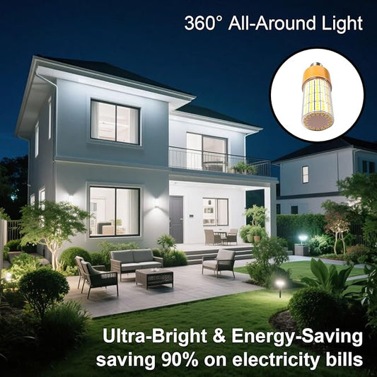 40W LED Corn Light Bulb, 320W Equivalent 5000LM, 5000K Daylight, Waterproof & 90% Energy Saving - E26 Base Corn Cob Light for Home, Garage, Fan (2-Pack)