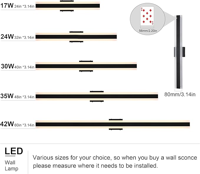 TODOLUZ 2-Pack 40-Inch LED Long Outdoor Wall Light Fixture, 30W IP65 Waterproof Exterior Linear Wall Mount Lighting, 5 Color Temperature Mode (3000K/3500K/4500K/5000K/6000K)