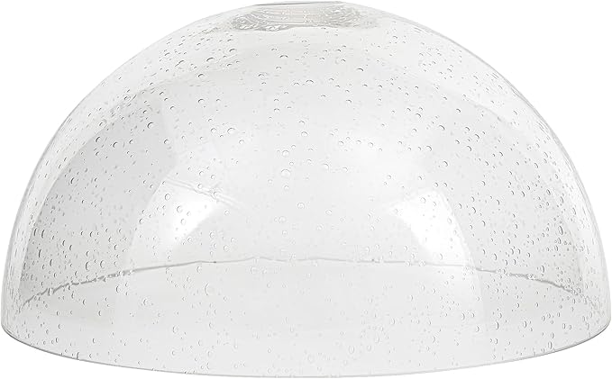 Bowl Glass Lamp Shade Replacement, 1-5/8 inch Fitter, 11.8" Diameter, 6.1" Height, Clear Seeded Bubble Effect Globe Cover