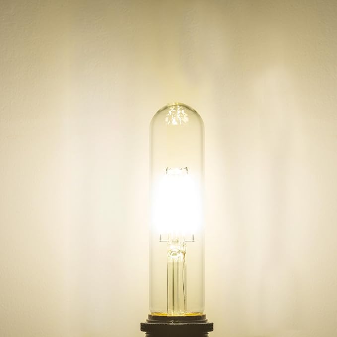 T10 Tubular Led Bulbs 60w Equivalent, Dimmable 5.25 Inch Led Tube Bulb, E26 T30 Edison Tubular Clear Light Bulbs, 5000K Cool White Long Skinny 6W 10 Pack