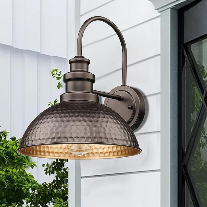 Outdoor Barn Lights, Farmhouse Outdoor Wall Sconces, Rustic Exterior Wall Mount Lights, Vintage Industrial Exterior Lighting Fixture for Porch,Garage,Patio, Fit E26 Socket(Oil-Rubbed Bronze, 8 Pack)