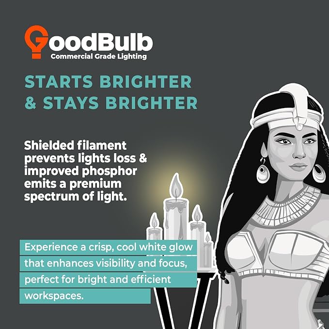 GoodBulb 21-Watt 34 Inch T5 Fluorescent Light Bulb 4100K Cool White Color Medium Bi-Pin Base 2100 Lumens 85 CRI 36000 Life Hours Instant/Programmed Start Pack of 40 Bulbs