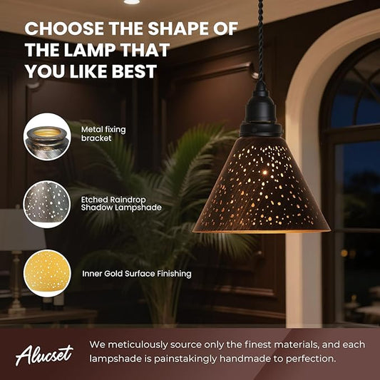 Trumpet Pendant Light Shade 2 Packs, Fits Bedroom Lving Room and Bathroom for Chandelier Shades 2.4×7.4×5.7"cover for Pendant Light Wall Sconces Series