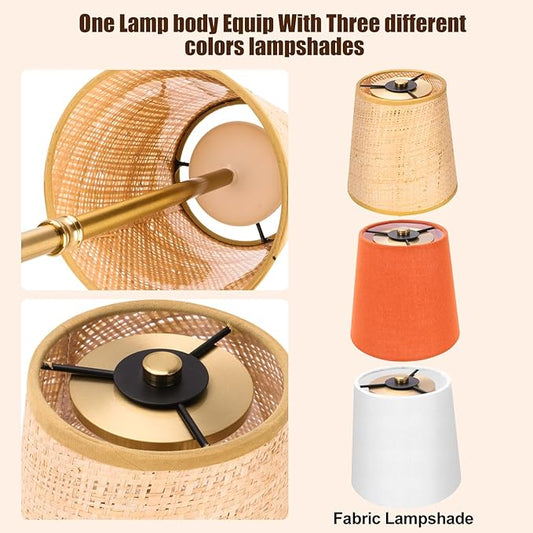Portable Cordless Table Lamp 5200mAh Rechargeable Battery Powered Lighting, Three Color Dimmable Light, Fabric Shade Desk Lamp for Dining Room, Bedroom, Bedside, Bar, Night Light, Balcony