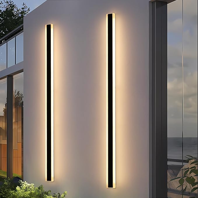 Mikeru 2Pack 71inch Long LED Wall Light Fixtures, 3000K Modern Outdoor Lights Exterior for House Ip65 Waterproof Rust Outdoor Light Fixtures Hardwire Wall Mount Exterior Lighting for Shop,Garage