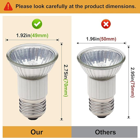 Range Hood Appliance Bulbs E27 Lighting Z0B0011 50W Bulbs for Zephyr Milano Europa Hoods 70mm,Appliance Light Bulb -Pack of 2