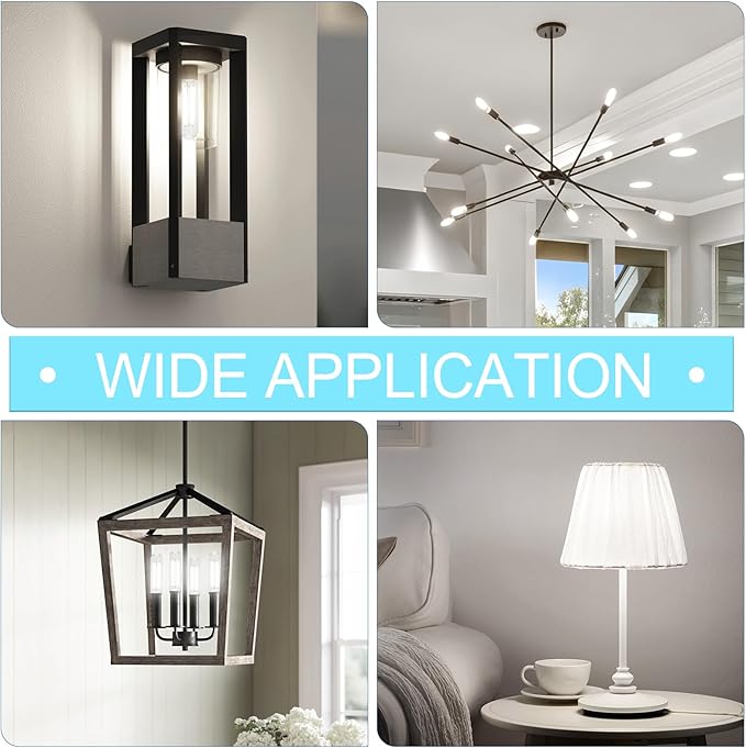 Tubular LED Edison Bulb Dimmable 4000K Neutral White, 6W, 60 watt Equivalent, E26 LED Light Bulbs, T10 Edison Bulbs for Chandeliers, Ceiling Fan, 90+CRI 600LM, 6 Pack