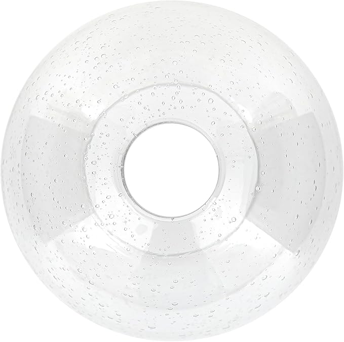 Glass Lamp Shade Replacement Globe for Light Fixture, 1-5/8 inch Fitter, 7.1" Diameter, 6.3" Height, Clear Seeded Bubble Effect Glass Cover