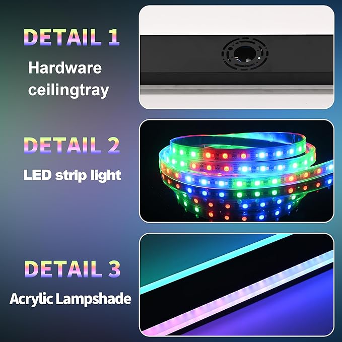 BONLICHT 1 Pack 48inch Long Outdoor RGB Modern LED Wall Light IP65 Waterproof Linear Exterior Lighting Fixture Wall Mount with Remote Control, Rectangular Black Wall Sconce for Garage Front Door