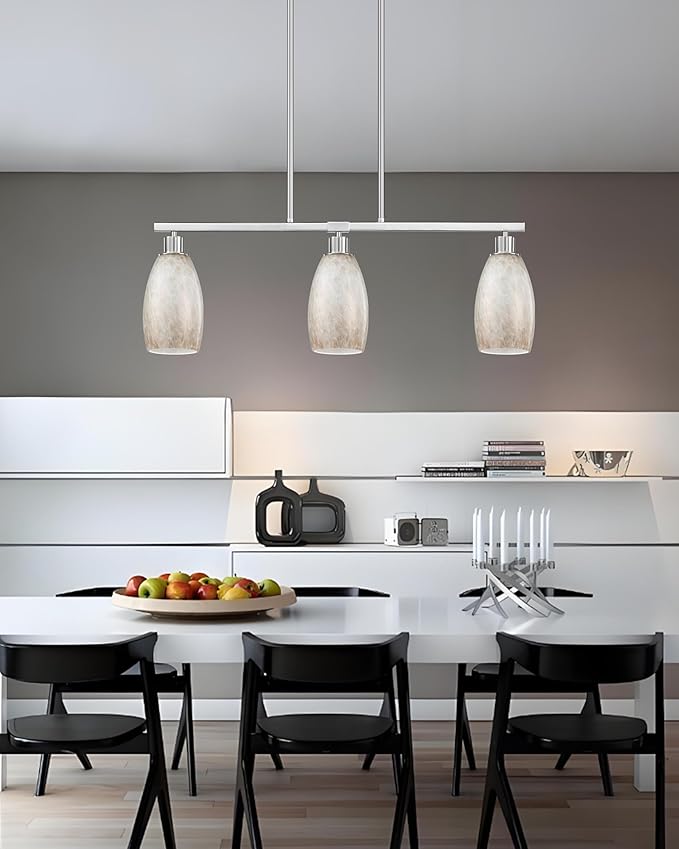 3 Pack 4.65 Inch Handblow Art Off White Glass Lamp Shade Pendant Ceiling Chandelier Wall Sconce Light Replacement Oval Glass Shade Fixture