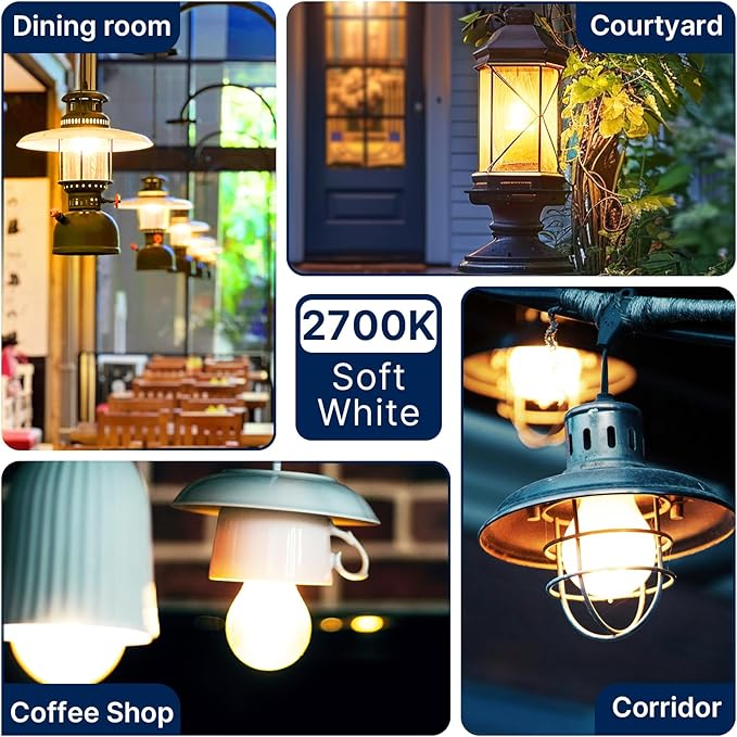 FLSNT 100W Equivalent A19 LED Light Bulbs, Efficient 12W, 1600Lumens, 2700K Soft White, CRI82, E26 Base LED Filament Light Bulbs, Clear Glass, 4 Pack, Non-Dimmable