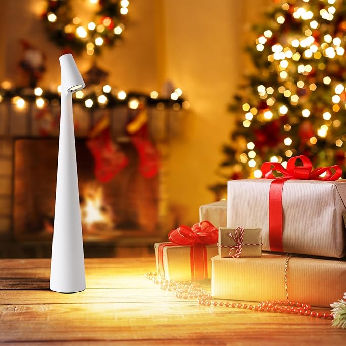 Cordless Small Table Lamps Set of 2,3 Levels Brightness Portable Desk Lamp,Rechargeable Battery Lights for Outdoor, Restaurant, Bedside, Baby Night Light,Gifts(White)