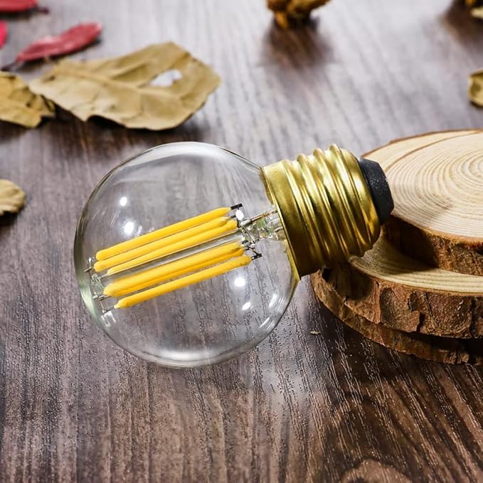 Dimmable E26 Edison Bulb G16.5 Light Bulb 6W Equal 60 watt AC120V Daylight 4000K E26 Light Bulb for Pendant,Vanity,Vintage LED Filament Edison Candle Bulb with Decorative,2.99in,6Pack.