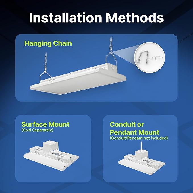 Konlite 4 FT Linear LED Shop Light, 300W, 42,000LM HighBay Light for Industrial & Warehouse Aisle Use, UL & DLC Listed for Workshop, Garage, 5000K Daylight, Dimmable 1-10V