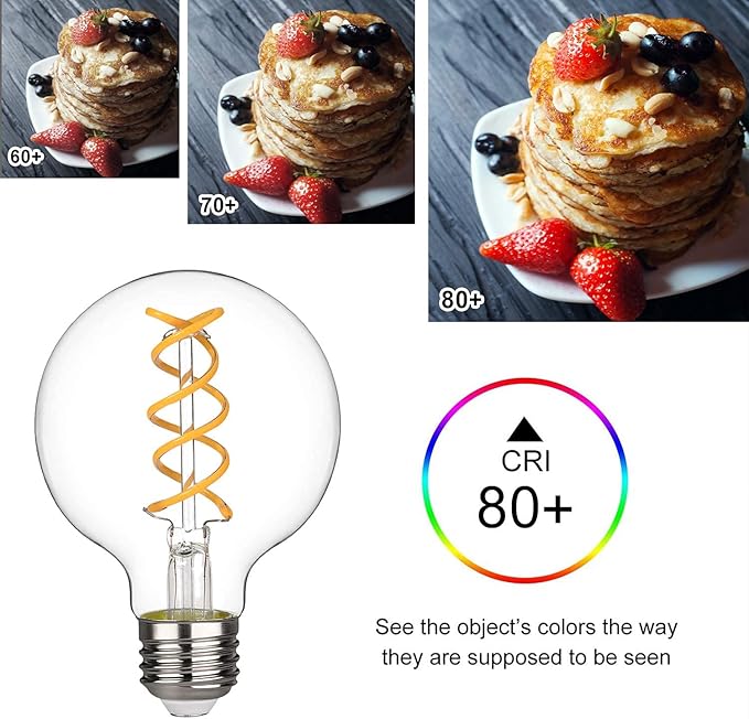 G25 LED Globe Edison Light Bulb,Vintage Dimmable LED Filament Light Bulb E26, 6W Equivalent to 60W,Neutral White 4000K, G25 Glass Edison Style for Bathroom Makeup Mirror 6 Pack